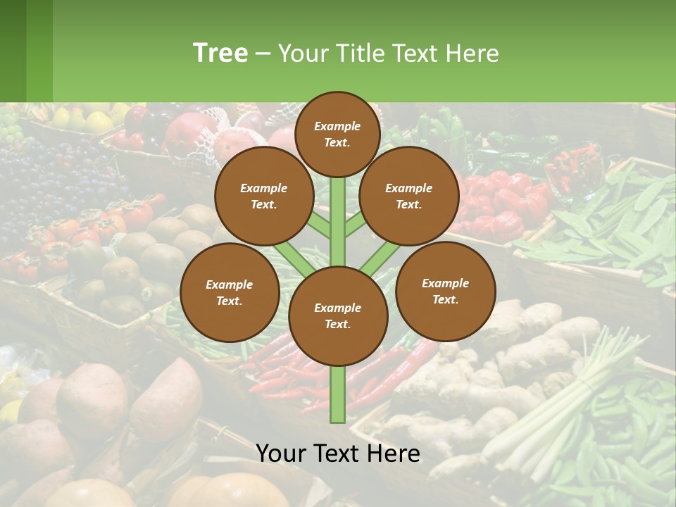 A Large Display Of Fresh Fruits And Vegetables PowerPoint Template