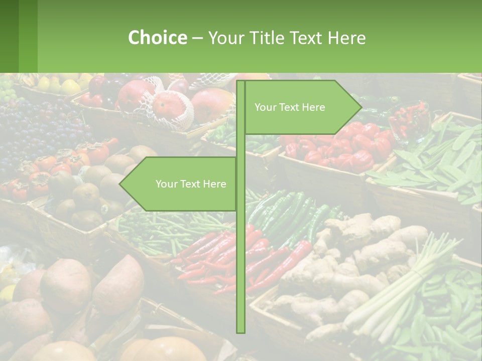 A Large Display Of Fresh Fruits And Vegetables PowerPoint Template