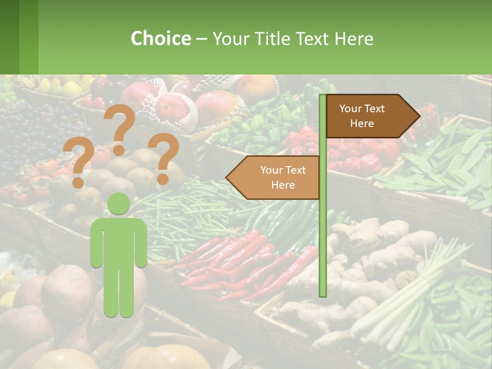 A Large Display Of Fresh Fruits And Vegetables PowerPoint Template