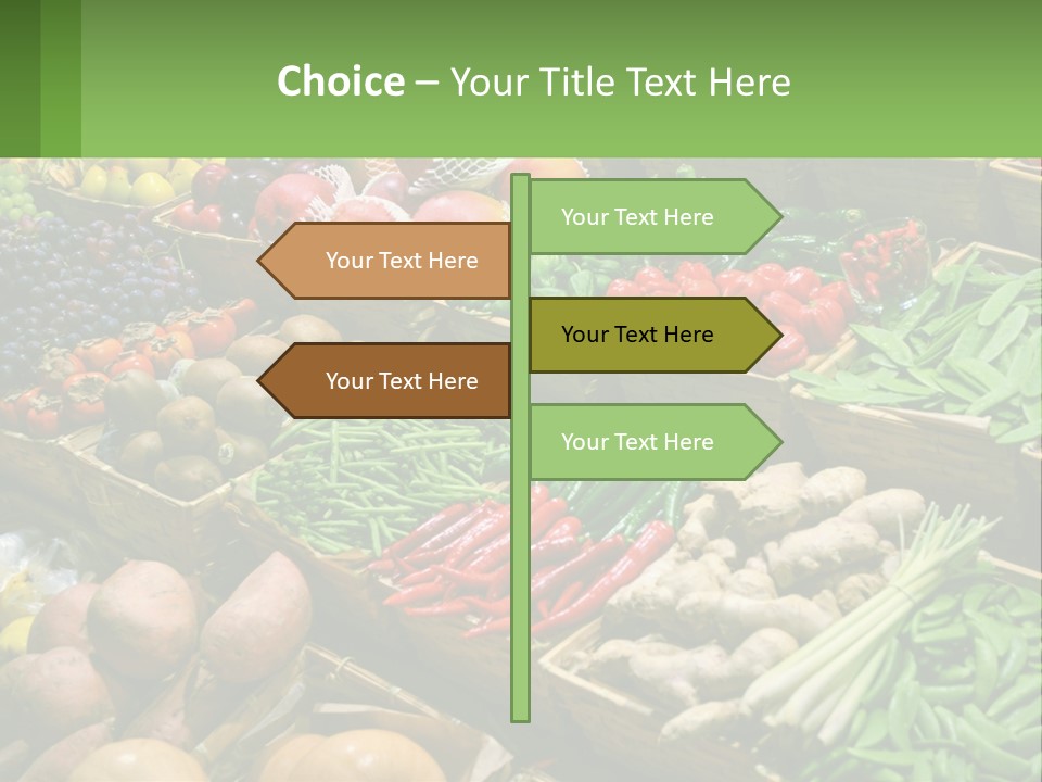 A Large Display Of Fresh Fruits And Vegetables PowerPoint Template