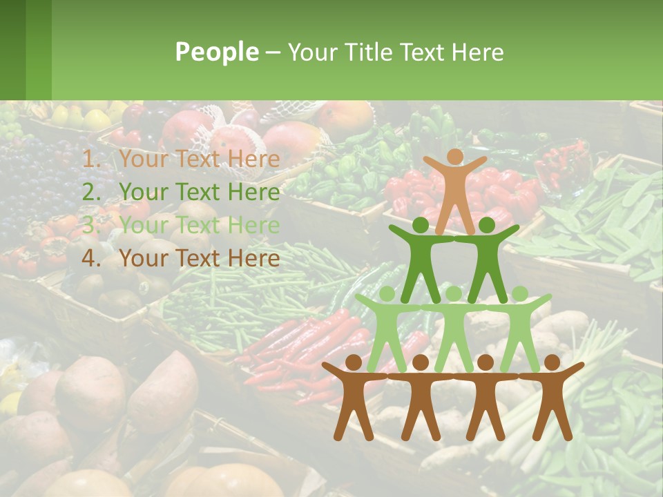 A Large Display Of Fresh Fruits And Vegetables PowerPoint Template