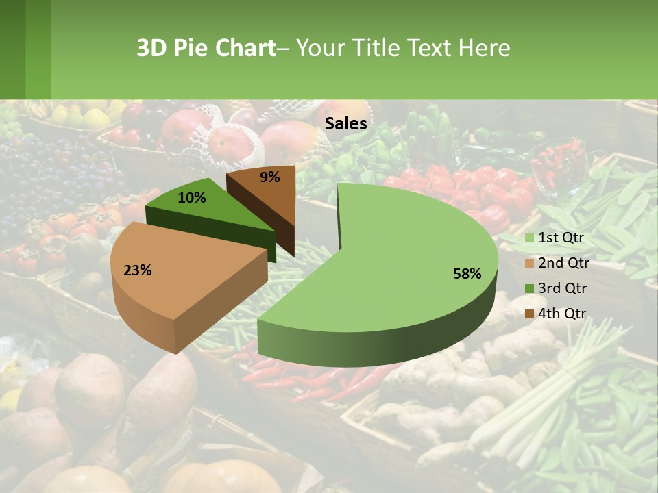 A Large Display Of Fresh Fruits And Vegetables PowerPoint Template