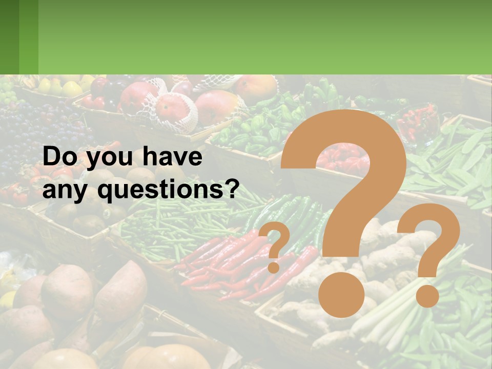A Large Display Of Fresh Fruits And Vegetables PowerPoint Template