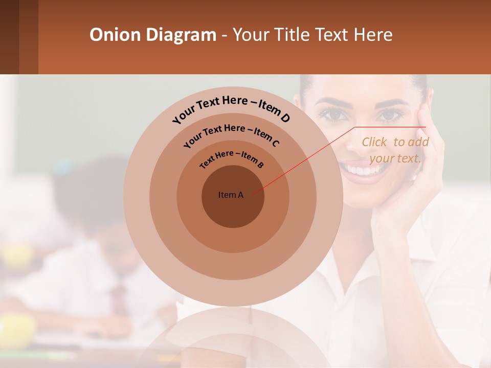A Woman Sitting At A Desk With A Boy In The Background PowerPoint Template