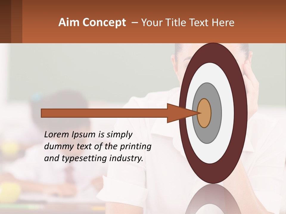 A Woman Sitting At A Desk With A Boy In The Background PowerPoint Template