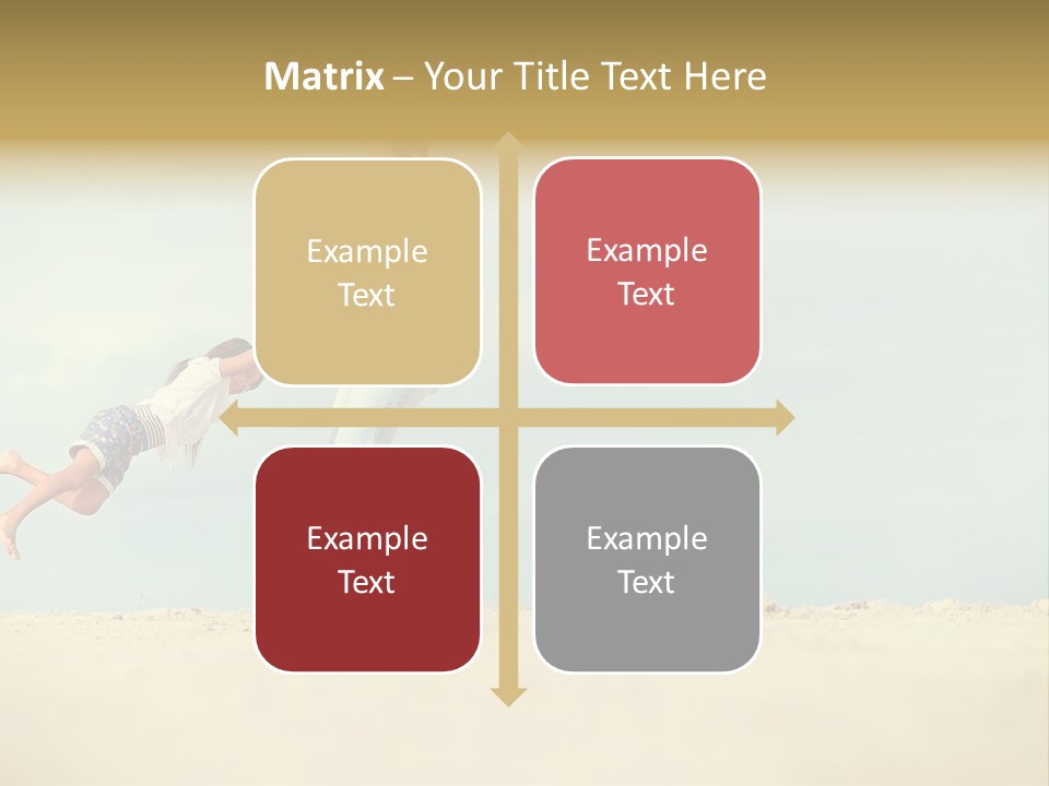 A Man And A Little Girl Playing On The Beach PowerPoint Template