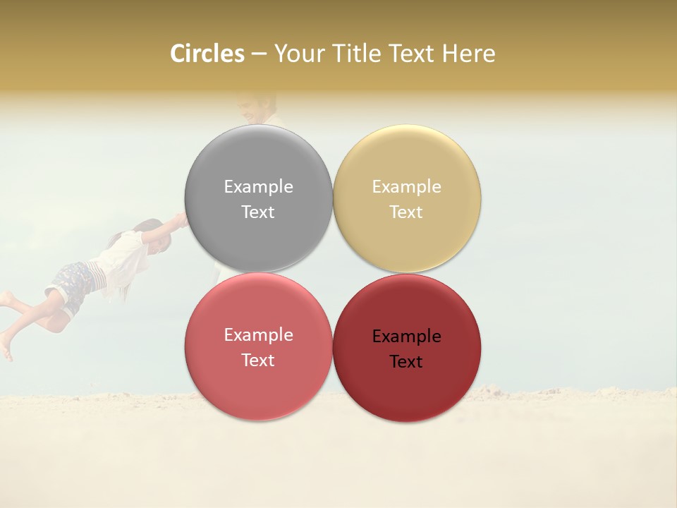 A Man And A Little Girl Playing On The Beach PowerPoint Template