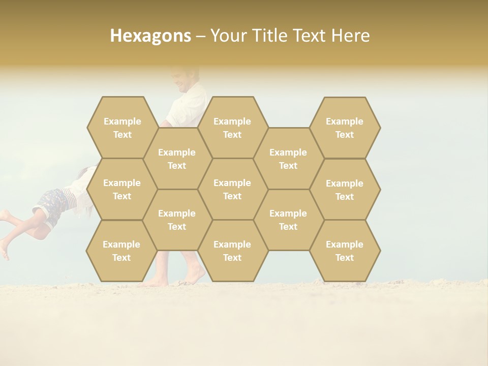 A Man And A Little Girl Playing On The Beach PowerPoint Template