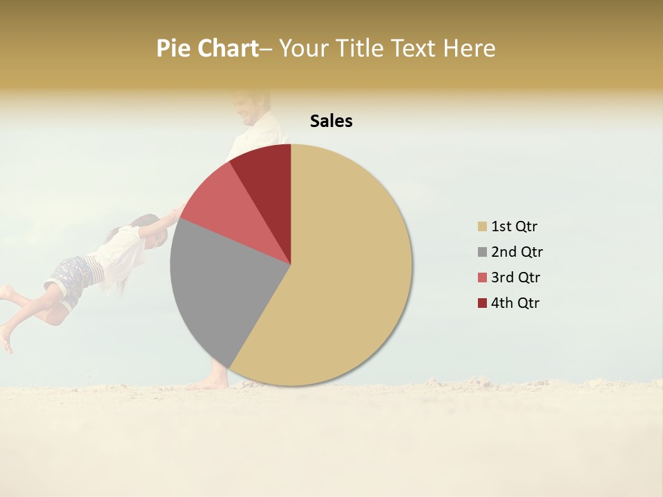 A Man And A Little Girl Playing On The Beach PowerPoint Template