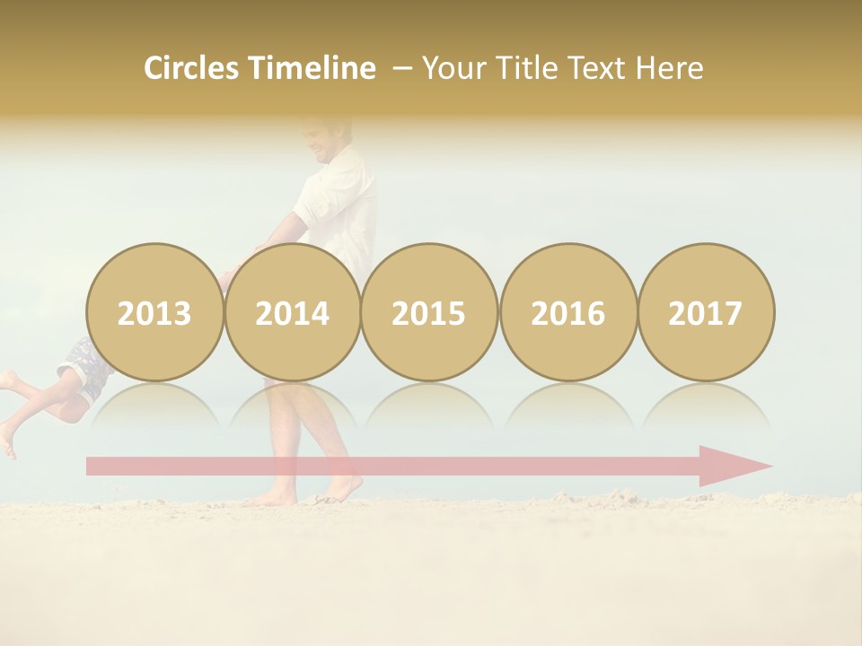 A Man And A Little Girl Playing On The Beach PowerPoint Template