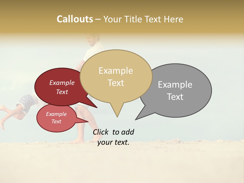 A Man And A Little Girl Playing On The Beach PowerPoint Template