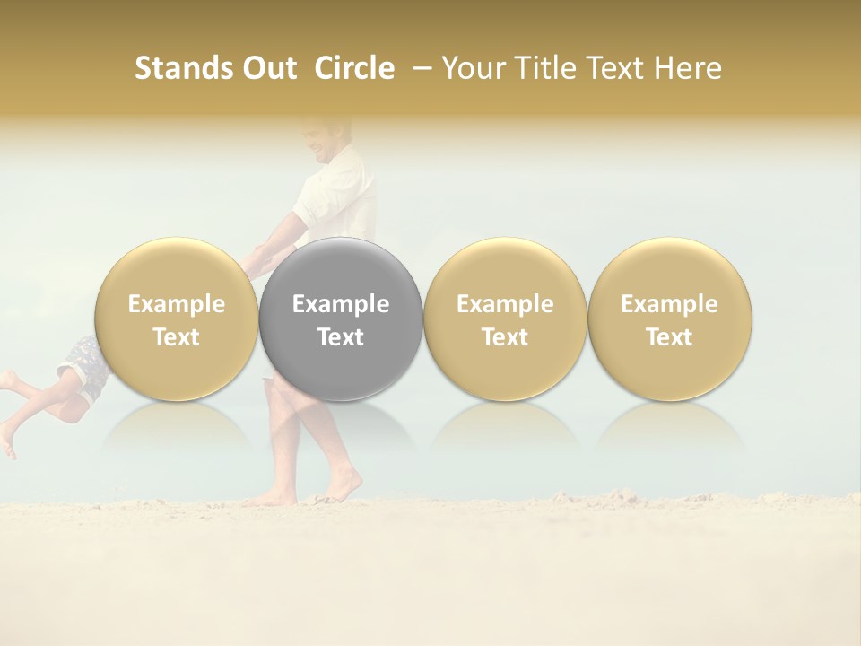 A Man And A Little Girl Playing On The Beach PowerPoint Template