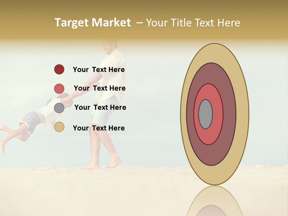A Man And A Little Girl Playing On The Beach PowerPoint Template