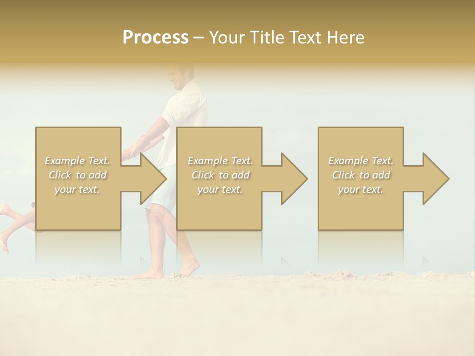 A Man And A Little Girl Playing On The Beach PowerPoint Template