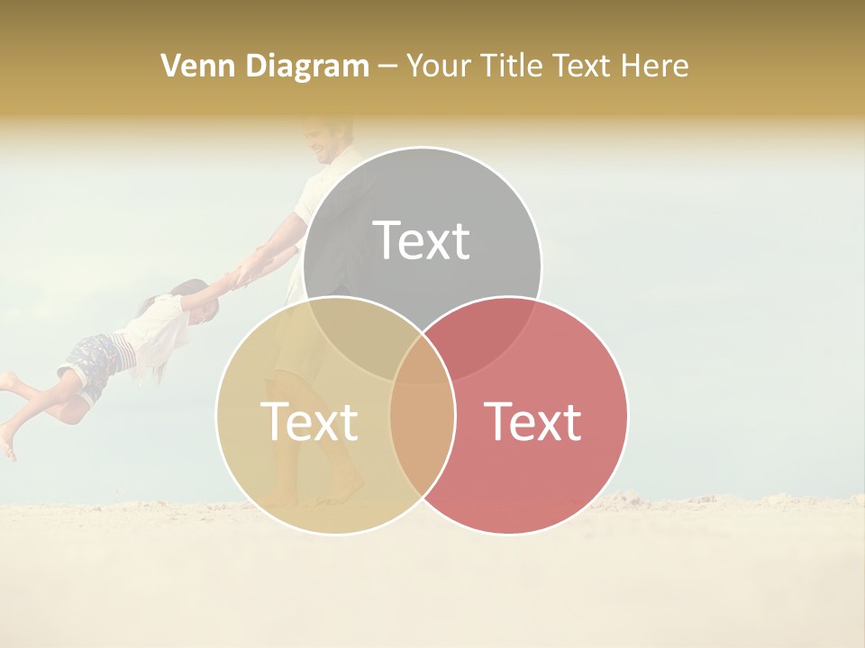 A Man And A Little Girl Playing On The Beach PowerPoint Template