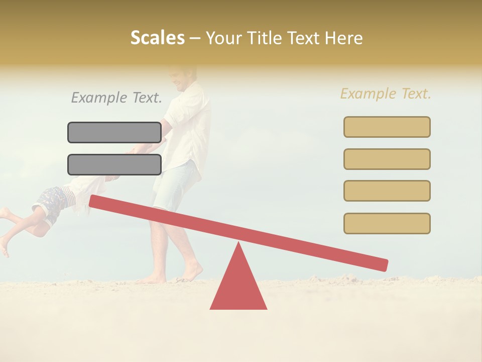 A Man And A Little Girl Playing On The Beach PowerPoint Template