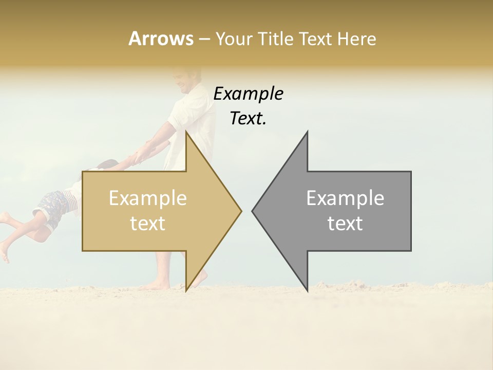 A Man And A Little Girl Playing On The Beach PowerPoint Template
