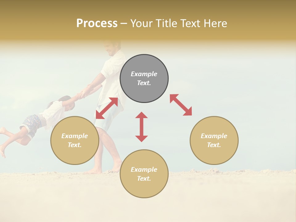 A Man And A Little Girl Playing On The Beach PowerPoint Template