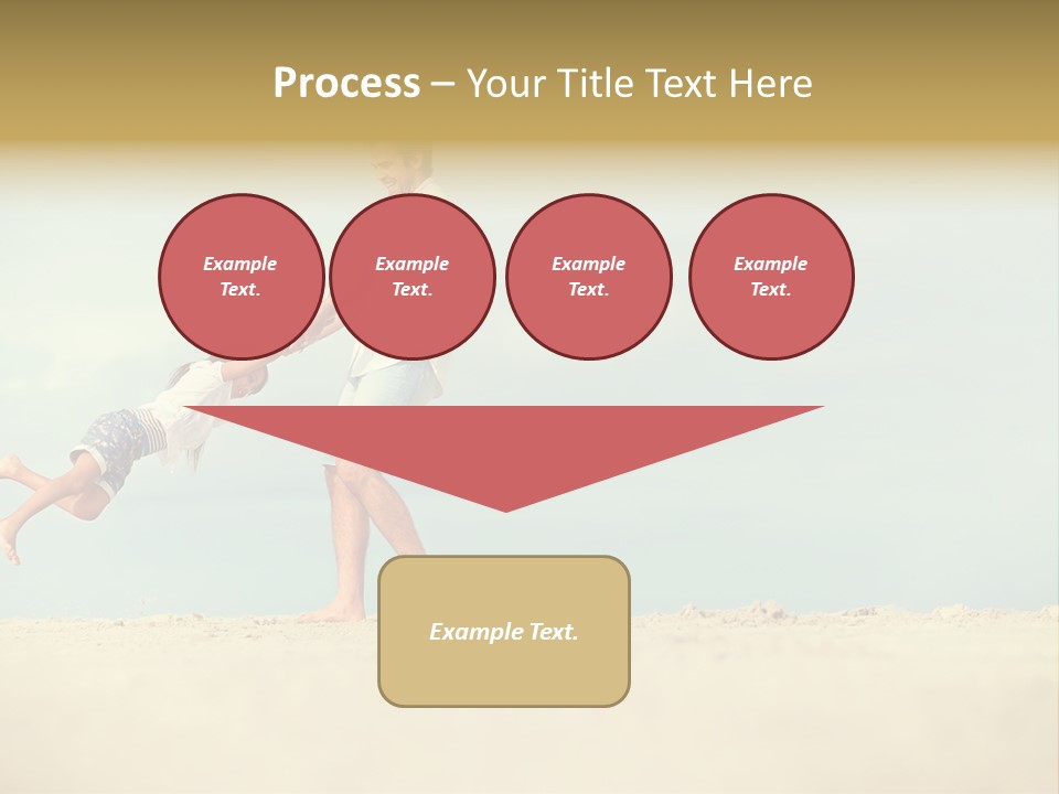 A Man And A Little Girl Playing On The Beach PowerPoint Template