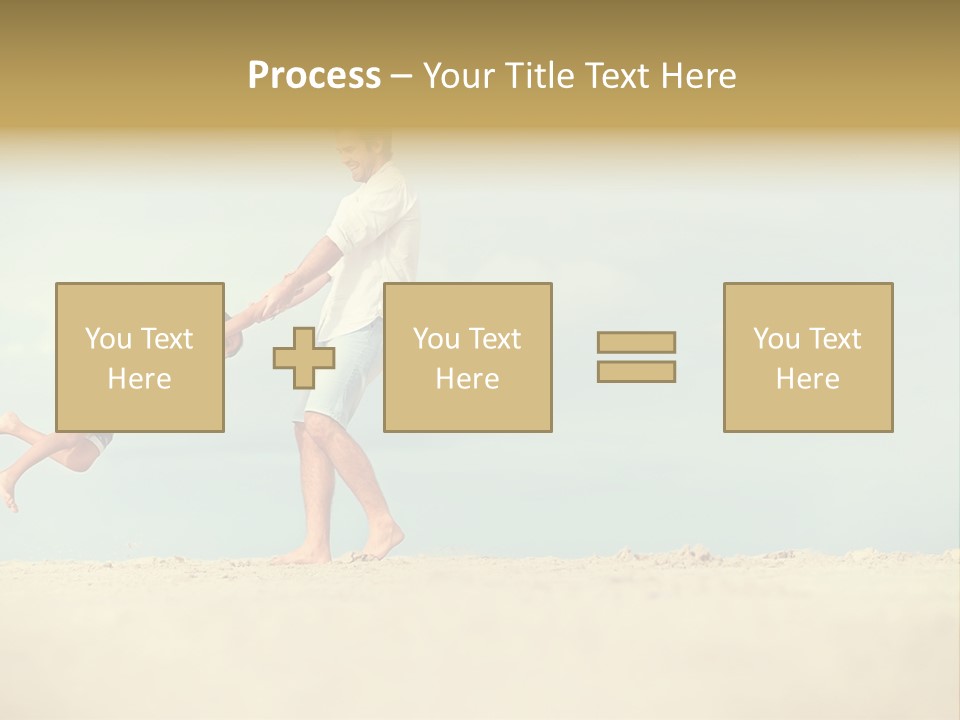 A Man And A Little Girl Playing On The Beach PowerPoint Template