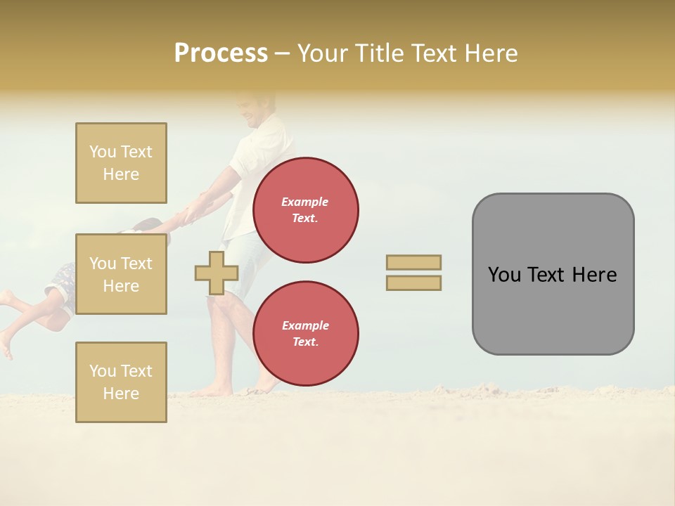 A Man And A Little Girl Playing On The Beach PowerPoint Template