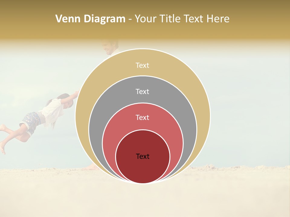 A Man And A Little Girl Playing On The Beach PowerPoint Template
