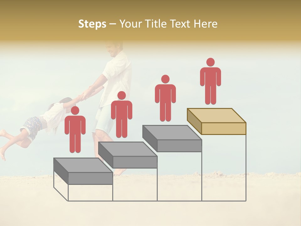 A Man And A Little Girl Playing On The Beach PowerPoint Template