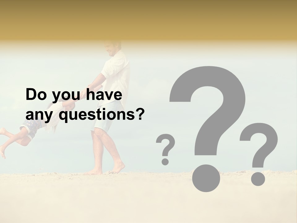A Man And A Little Girl Playing On The Beach PowerPoint Template