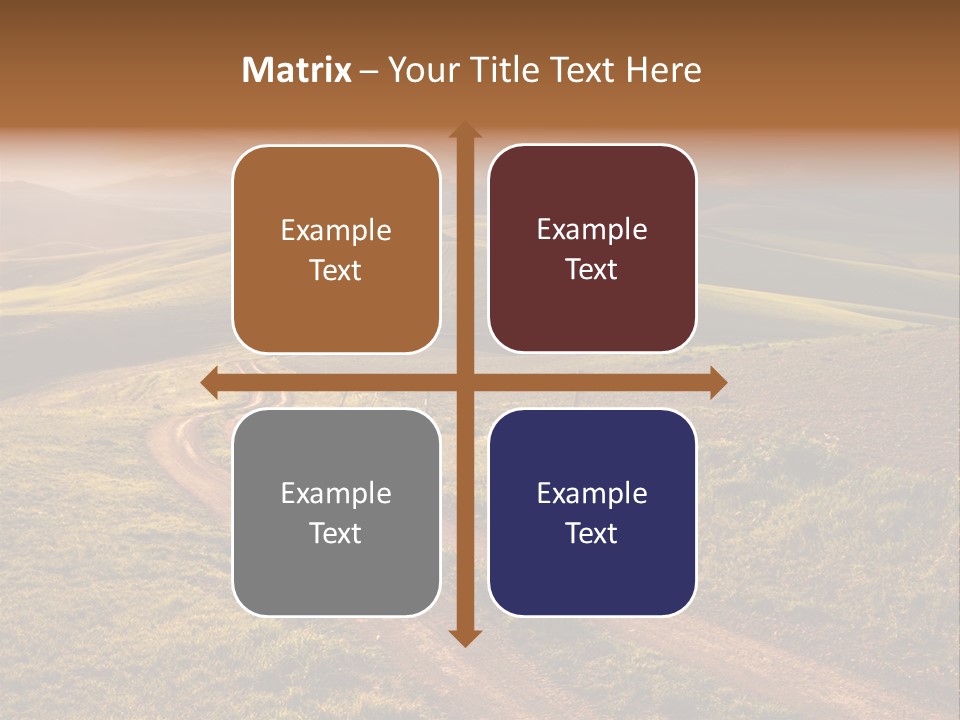 A Dirt Road In The Middle Of A Green Field PowerPoint Template