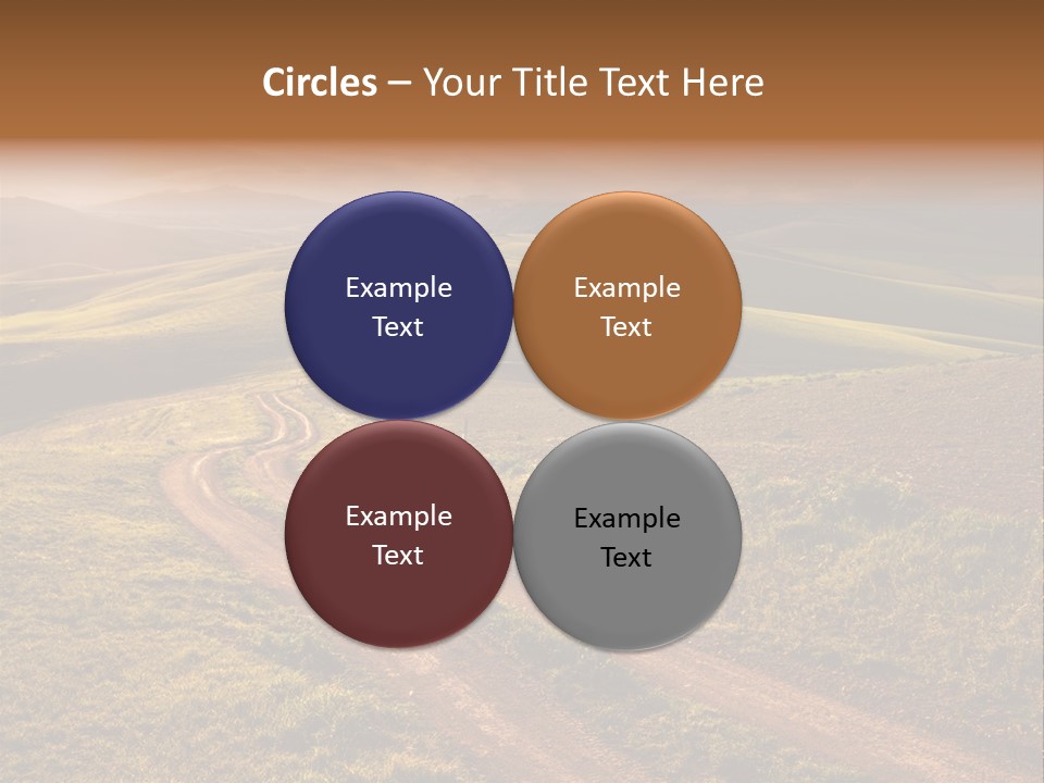 A Dirt Road In The Middle Of A Green Field PowerPoint Template