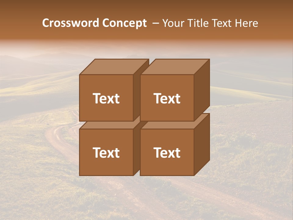 A Dirt Road In The Middle Of A Green Field PowerPoint Template