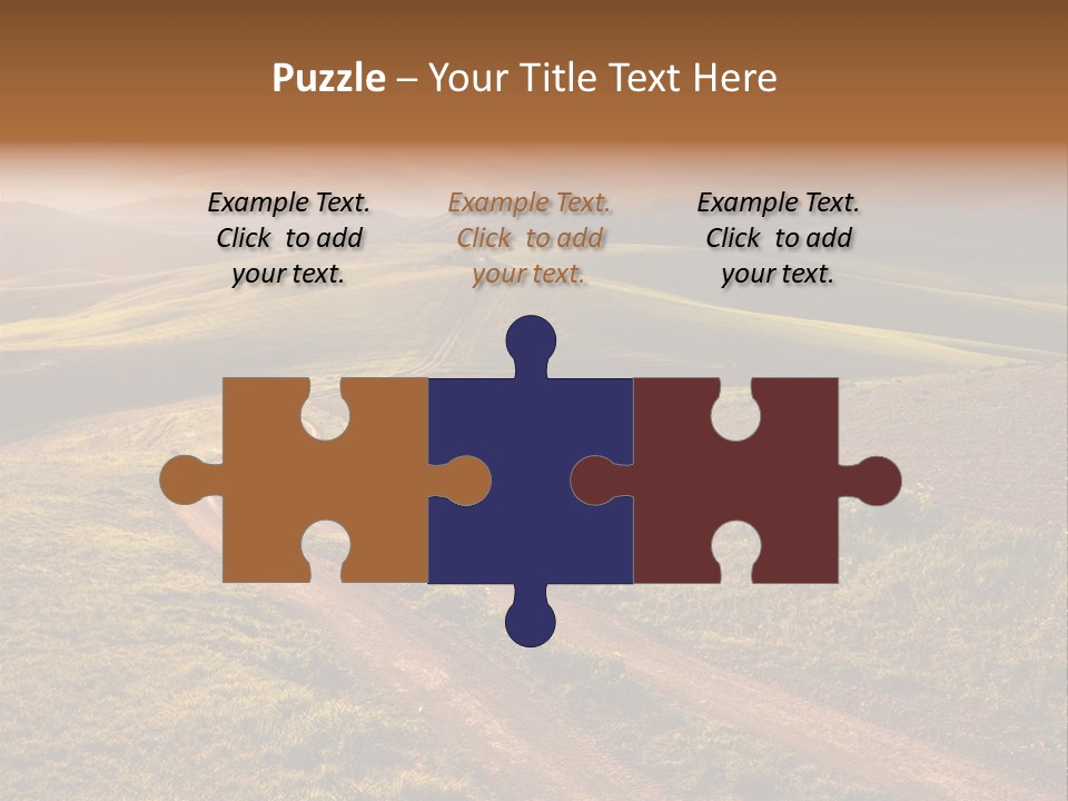 A Dirt Road In The Middle Of A Green Field PowerPoint Template