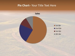 A Dirt Road In The Middle Of A Green Field PowerPoint Template