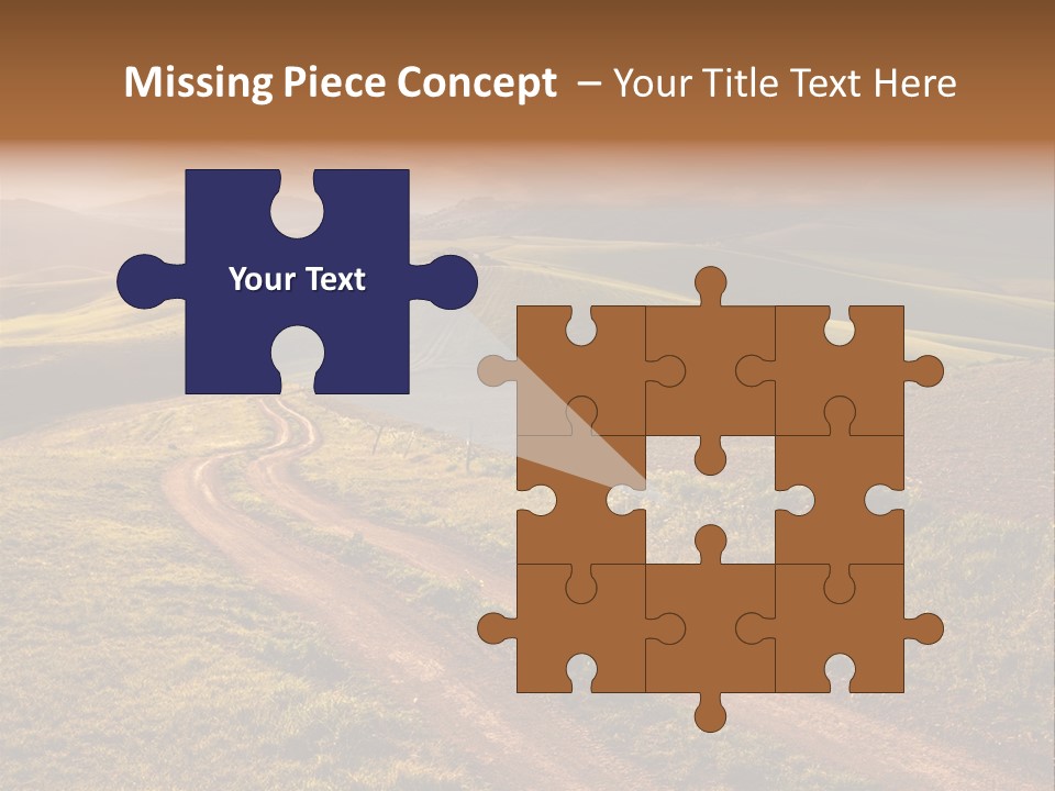 A Dirt Road In The Middle Of A Green Field PowerPoint Template