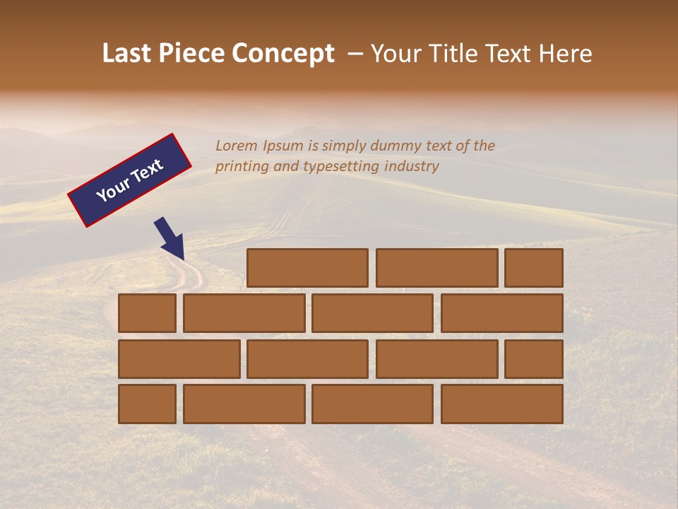 A Dirt Road In The Middle Of A Green Field PowerPoint Template