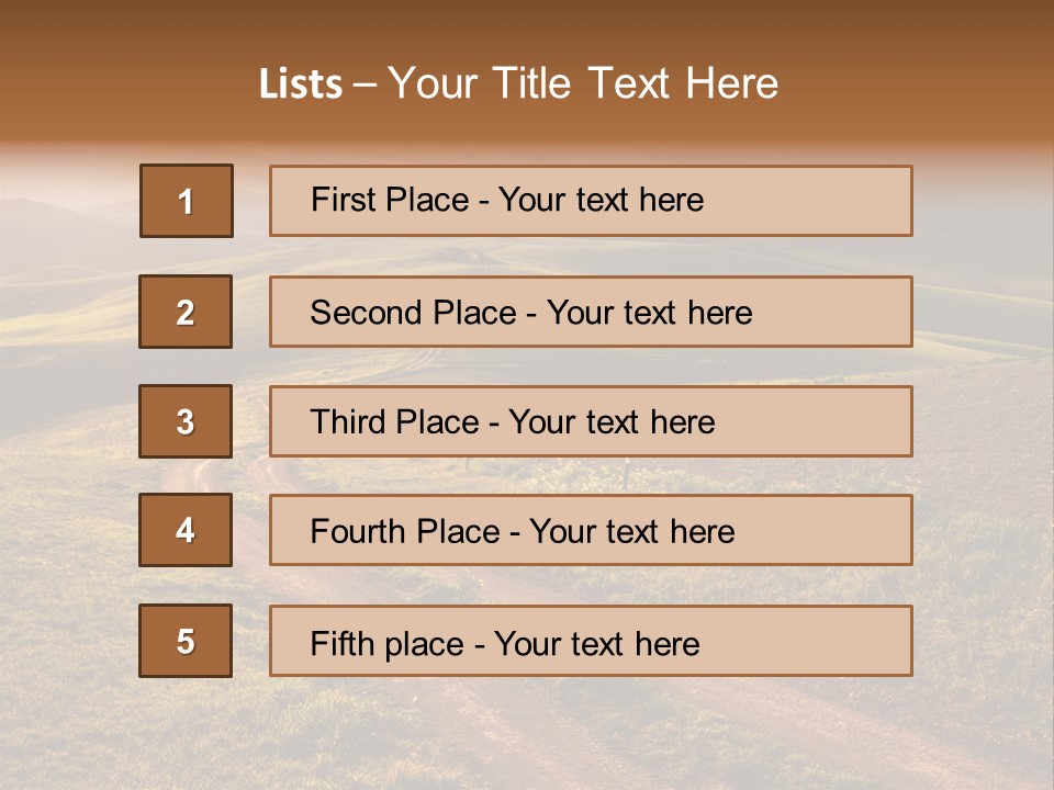 A Dirt Road In The Middle Of A Green Field PowerPoint Template