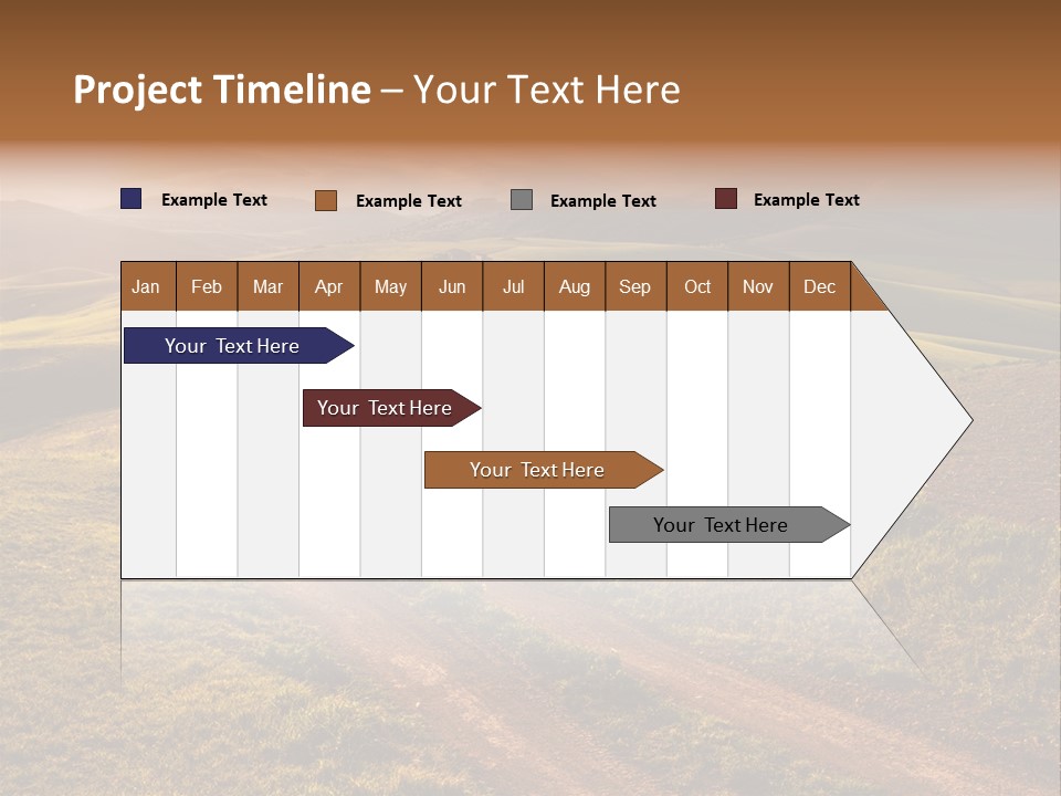 A Dirt Road In The Middle Of A Green Field PowerPoint Template