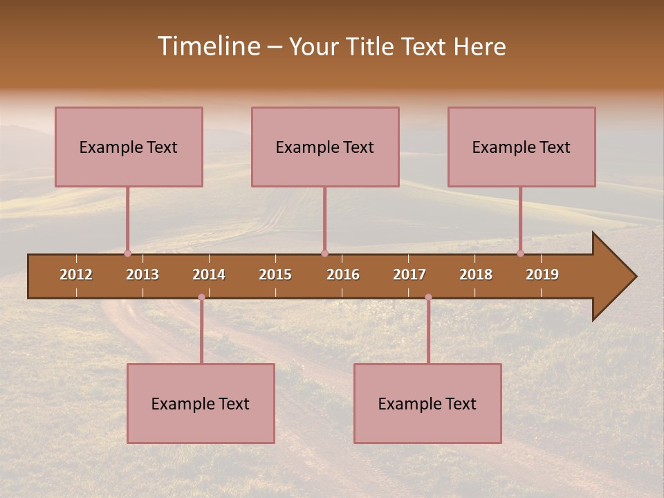 A Dirt Road In The Middle Of A Green Field PowerPoint Template
