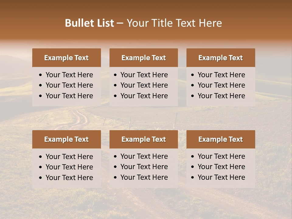 A Dirt Road In The Middle Of A Green Field PowerPoint Template