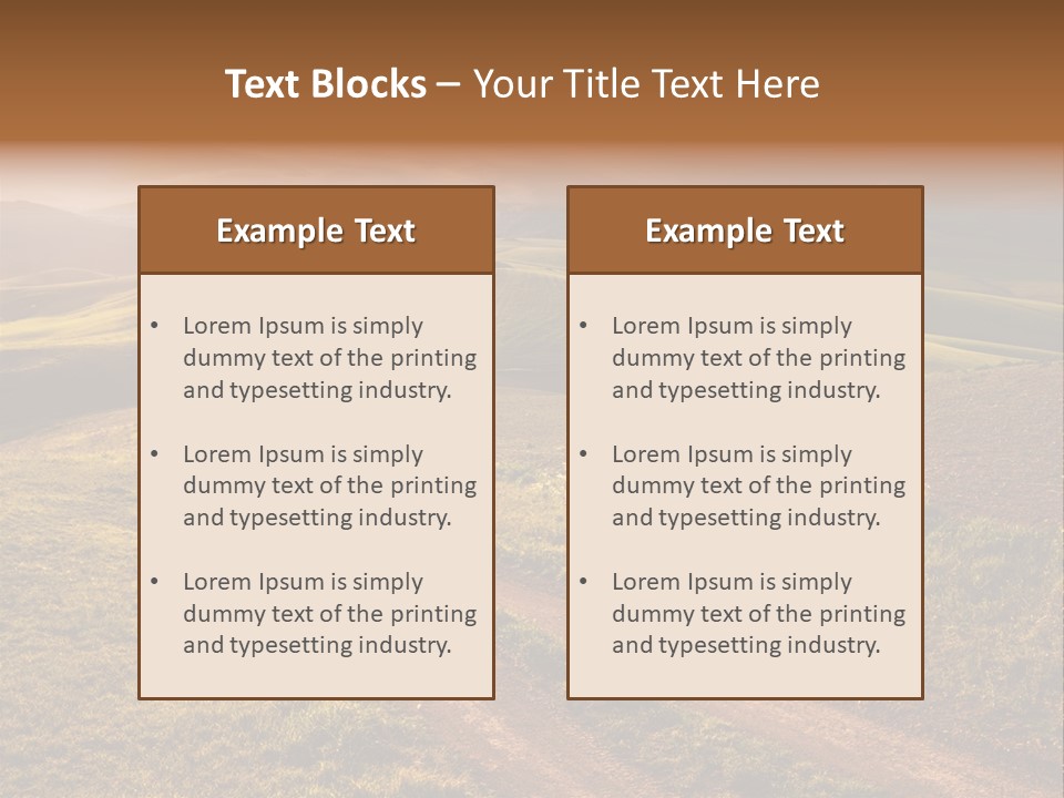 A Dirt Road In The Middle Of A Green Field PowerPoint Template