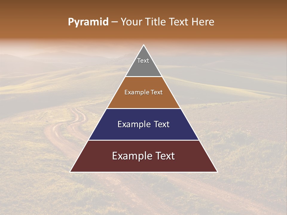 A Dirt Road In The Middle Of A Green Field PowerPoint Template