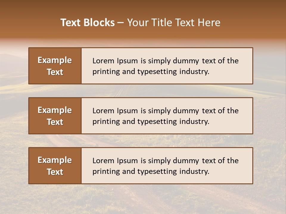 A Dirt Road In The Middle Of A Green Field PowerPoint Template