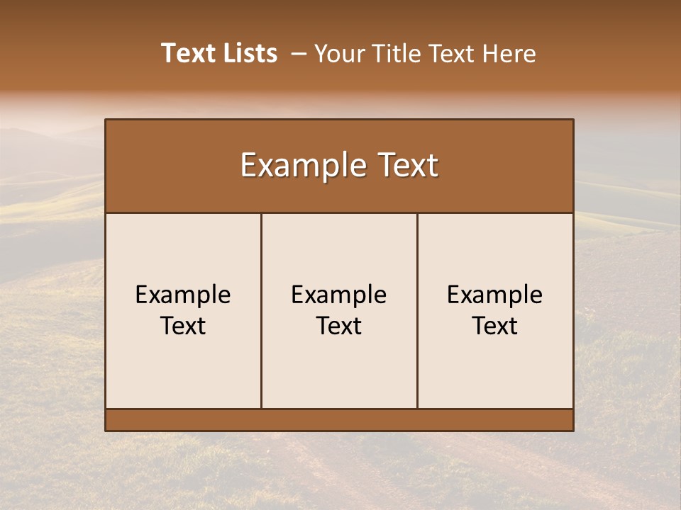 A Dirt Road In The Middle Of A Green Field PowerPoint Template