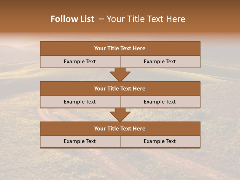 A Dirt Road In The Middle Of A Green Field PowerPoint Template