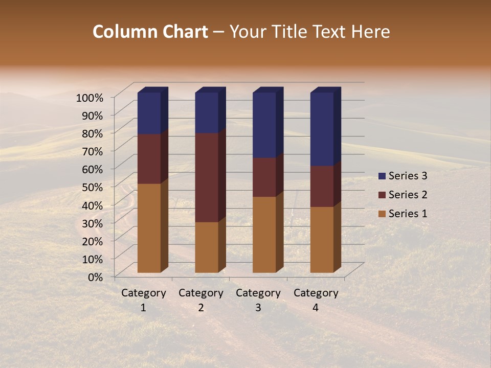 A Dirt Road In The Middle Of A Green Field PowerPoint Template