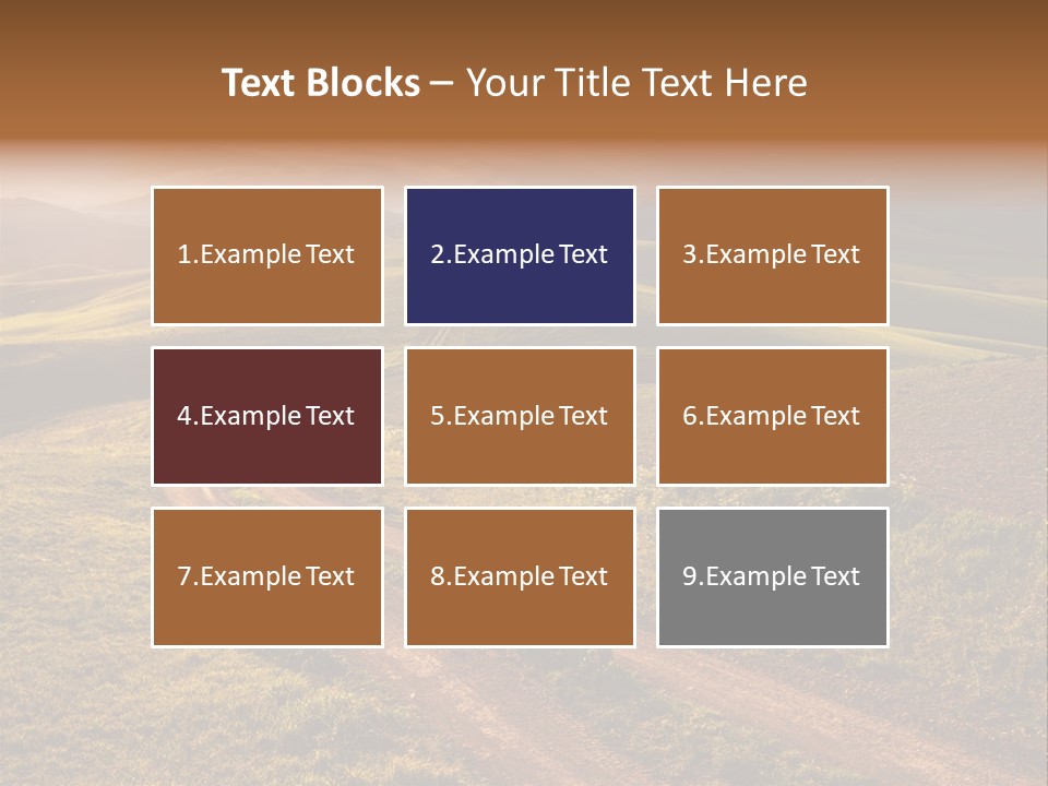 A Dirt Road In The Middle Of A Green Field PowerPoint Template