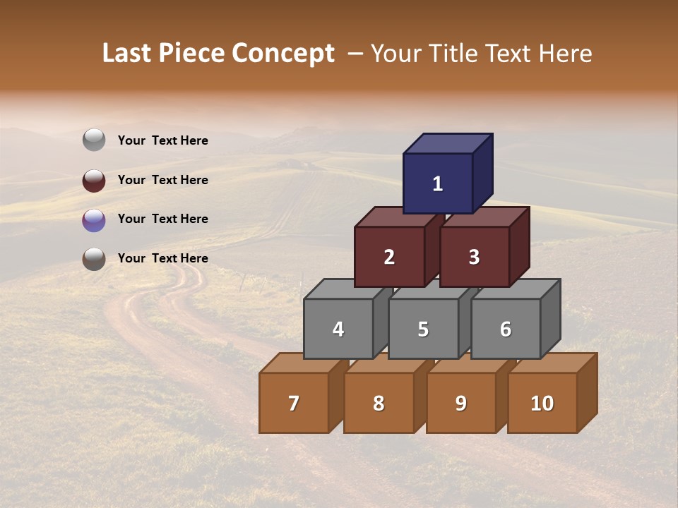 A Dirt Road In The Middle Of A Green Field PowerPoint Template