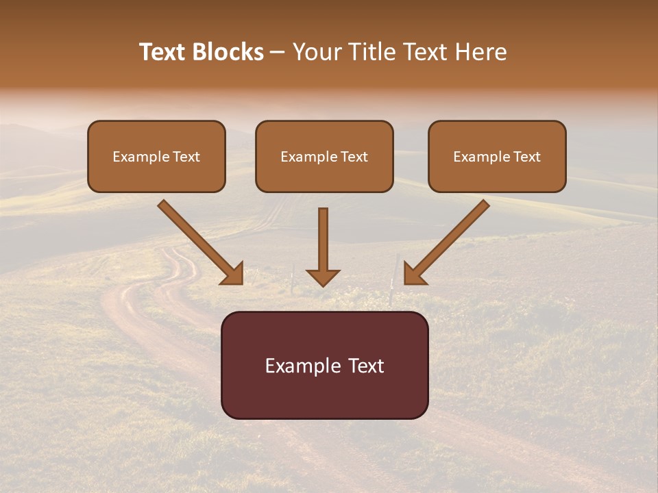 A Dirt Road In The Middle Of A Green Field PowerPoint Template