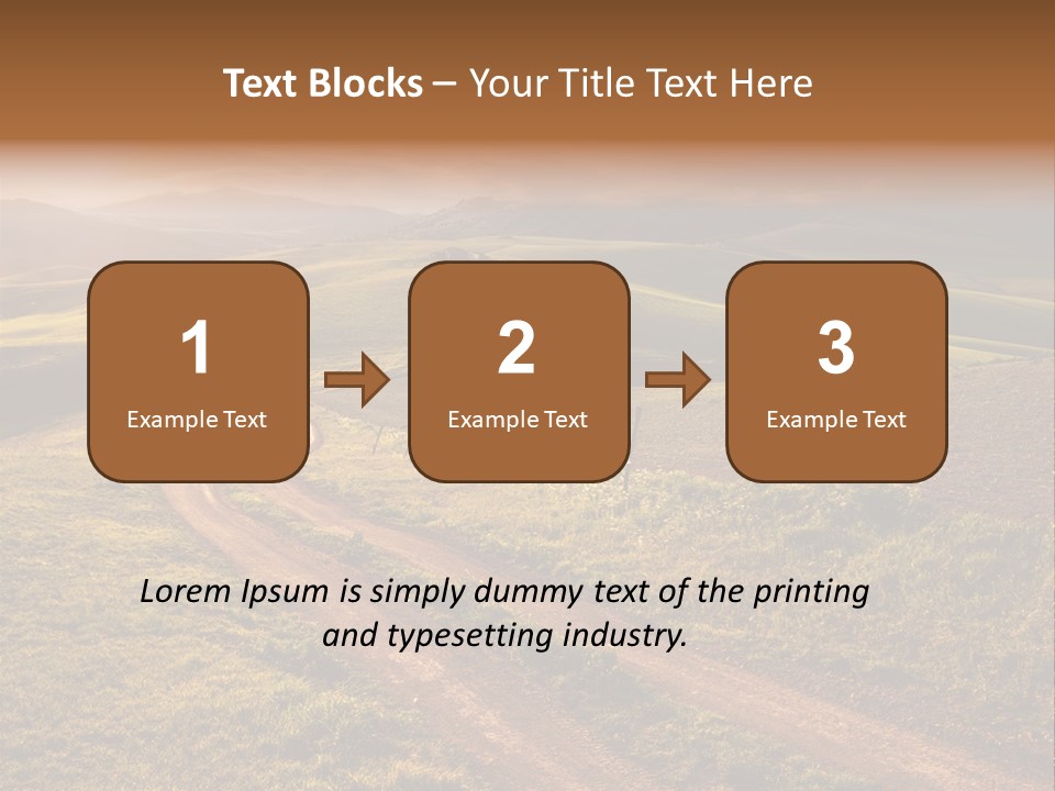 A Dirt Road In The Middle Of A Green Field PowerPoint Template