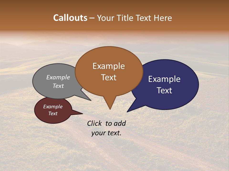 A Dirt Road In The Middle Of A Green Field PowerPoint Template